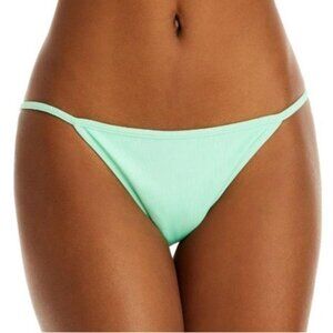 NEW Peixoto Tinga‎ Ribbed Knit String Bikini Swim Bottoms in Mint, Size L